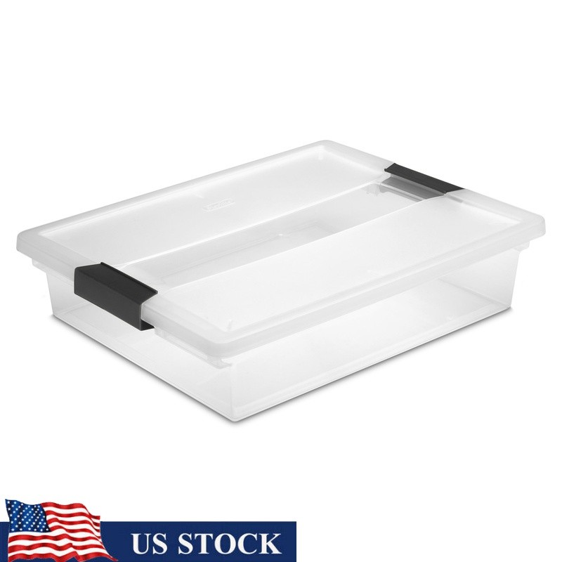 Clear Stackable Plastic Storage Bin with Latching Lid