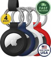4 Pack AirTag Keychain Holder, Secure Silicone Case Cover for Apple AirTags Skin
