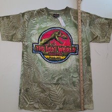 Vintage 1997 Jurassic Park The Lost World T-Shirt OOP Large NWT Stone Logo Leaf