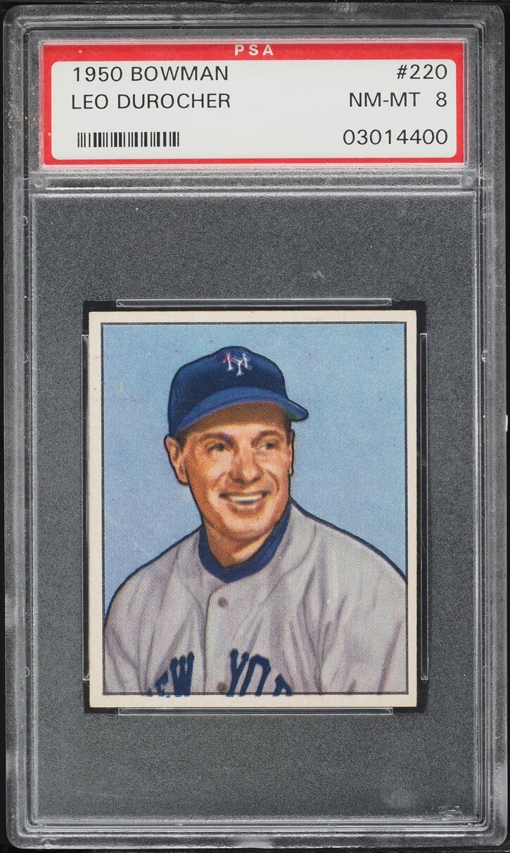 1950 Bowman Leo Durocher #220 PSA 8 NM/MINT Hall of Fame