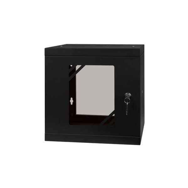 HäNgeschrank Rack 10 6U 300Mm GlastüR Schwarz RC10-6U-300GB-image