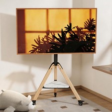 Tripod Easel TV Stand for 40-75" TVs, Height-Adjustable Swivel Corner Floor Cart