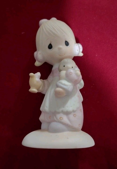 Precious Moments JESUS IS THE LIGHT E-1373/G Girl w/ Candle 1984 Original 21 †