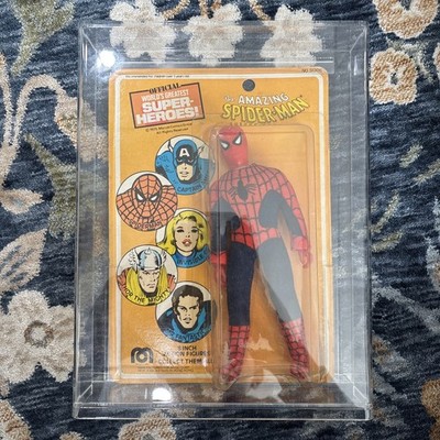 1975 MEGO SPIDER-MAN MOC BEAUTIFUL RARE VINTAGE MARVEL ACTION FIGURE W/ CASE