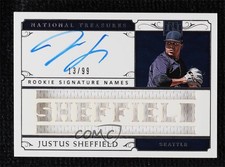 2019 National Treasures Rookie Signature Names 13/99 Justus Sheffield Auto 0ui5