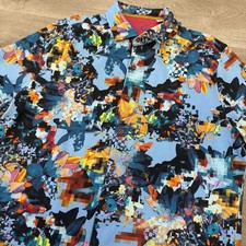 Robert Graham XL Floral Print Statement Shirt Luxury Designer Short Sleeve