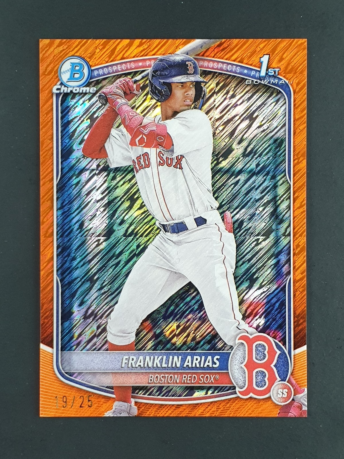 2025 Bowman Chrome Prospects 1st #BCP67 Franklin Arias Orange Shimmer /25