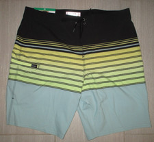 O'NEILL Black/Green STANDARD FIT 20" OUTSEAM BOARD SHORTS SWIM TRUNKS MENS 38