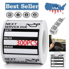 Vinyl Oil Change Stickers - 300 Glossy 2  x2  Reminders, Easy to Write  Peel