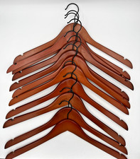 Lot of 11 Vintage Wooden Hangers Coat Dress Shirts Suits Wood Matching