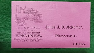 TRACTION ENGINES JULIUS J.D. McNAMAR builder. ILLUSTRATED ENVELOPE 1900S