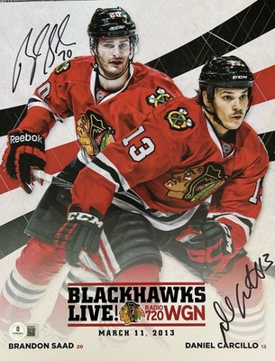 BRANDON SAAD & DANIEL CARCILLO SIGNED CHICAGO BLACKHAWKS 10x13 - BECKETT COA