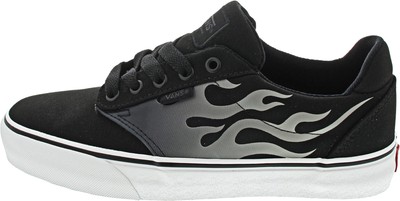 Vans Men's Atwood Deluxe Faded Flame Black/White Skate Sneakers -10 M