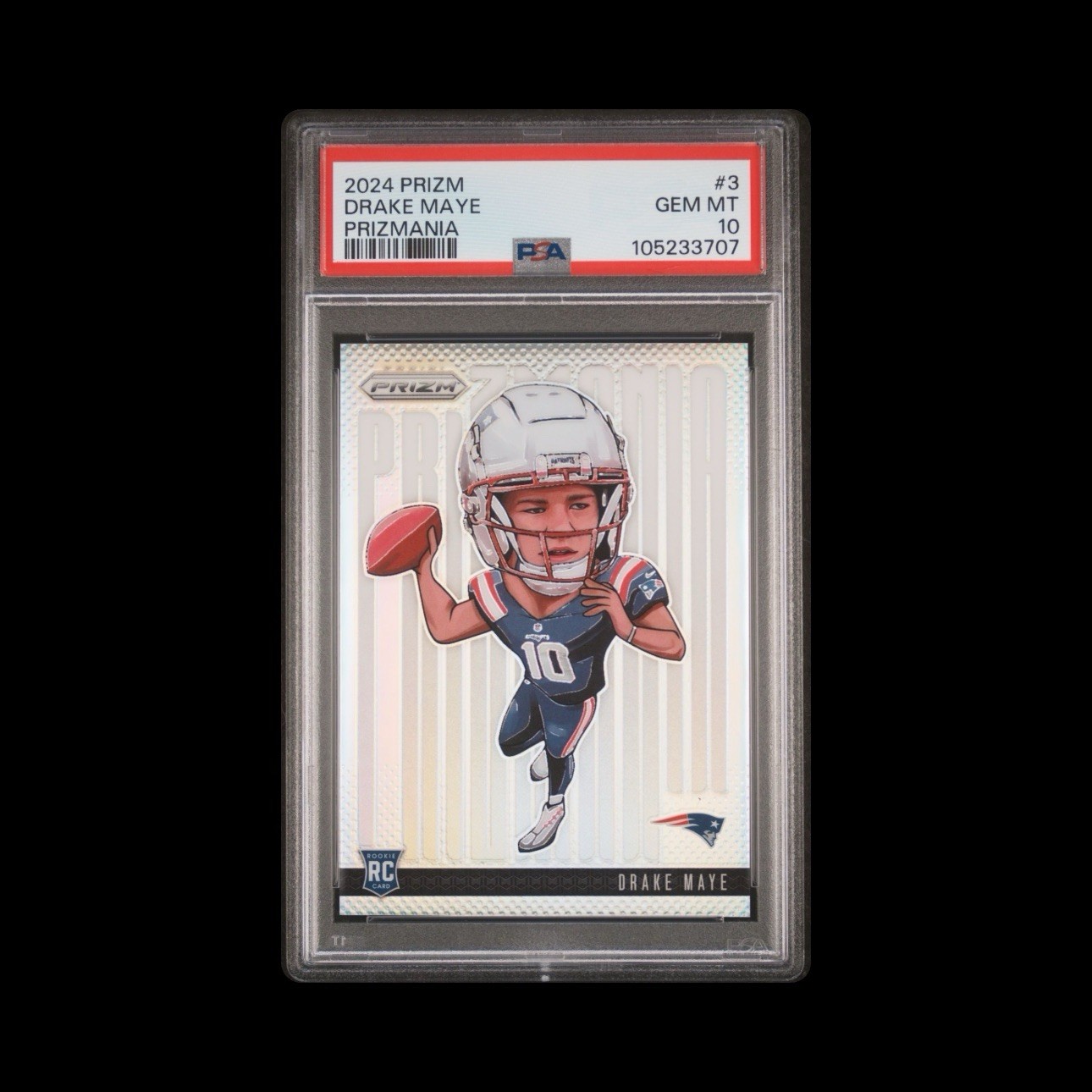 2024 Panini Prizm DRAKE MAYE Prizmania Silver #3 PSA 10 RC Patriots SSP