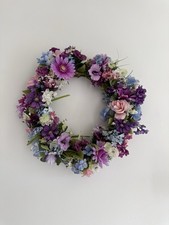   Spring Floral Wreath Door Wall Decor Purple...