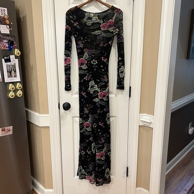 chinese dress ladies GothDark Womens Floral Maxi Dress Sheer Mesh Bell Sleeve Tiered Ruffle  Gothic Romantic Casual Long Dresses Multicolor at Amazon Women's Clothing  store