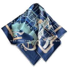 Sallys Boutique 14~18 Momme Twill Silk Wrap Scarf Strairs Print Square Shawl 35"