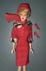 Vintage 1960s Barbie Matinee Fashion Red Outfit Red SPIKE Shoes #1640💕 NO HOLES