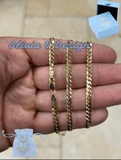 14k Gold Over Sterling Silver Cuban Chain - 3.7mm Miami Curb Link