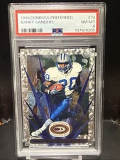 1999 DONRUSS PREFERRED #74 - BARRY SANDERS - PSA 8 NM/MT - LIONS