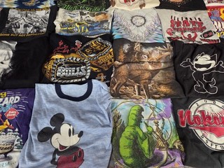 LOT OF 260 VINTAGE T SHIRTS VTG 80s 90s Y2K DESTINATION NOVELTY TOONS SPORTS USA