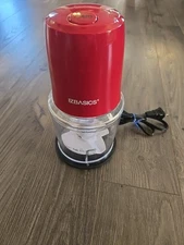 EZ BASICS Small Electric Food Processor / Chopper For Veggies, Fruit, Meat RED