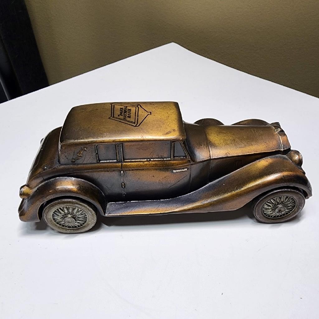 Vintage metal Rolls Royce automobile bank Car still bank advertising premium