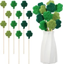 12 Pcs St Patricks Day Picks Felt Clover Picks Shamrock Flower Felt Stick Use as