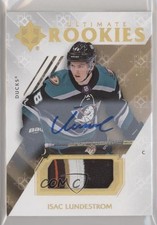 2018 Upper Deck Ultimate Collection Rookies /99 Isac Lundestrom Patch Auto ev1