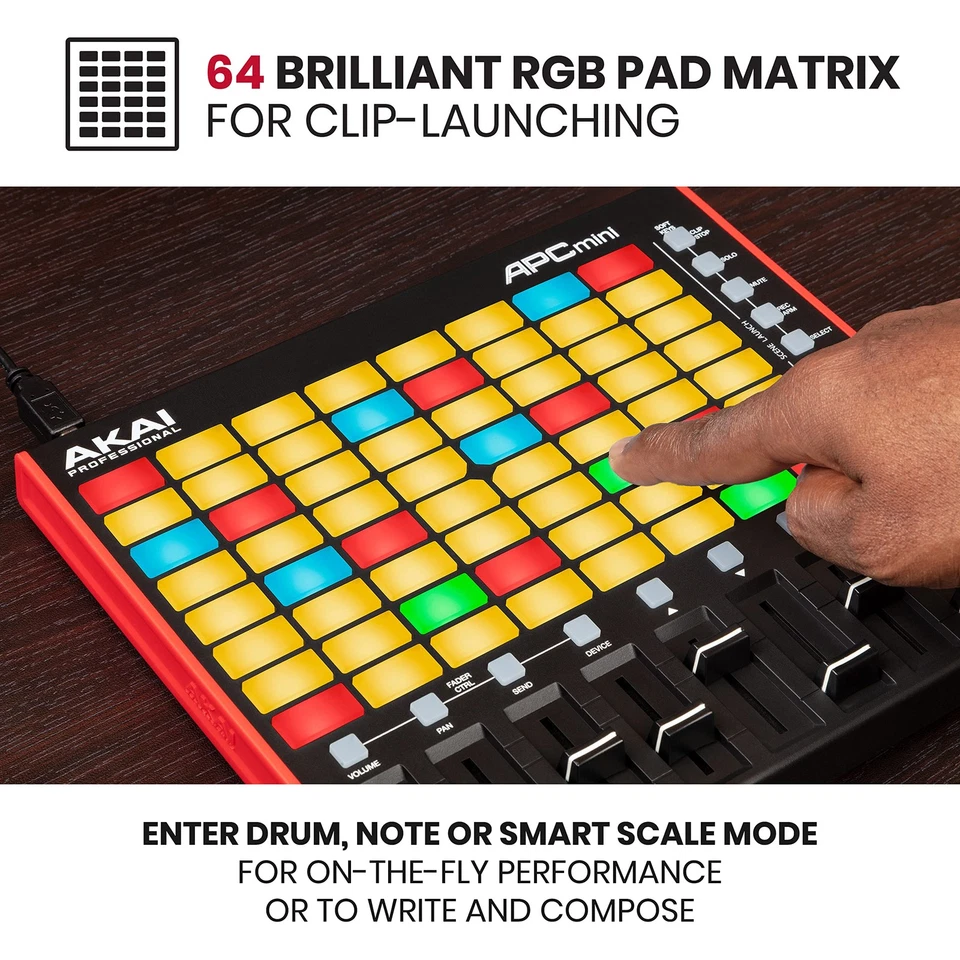 Akai Professional APC Mini MK2 - USB MIDI Pad Controller - Clip Launching - Image 3 of 4
