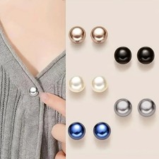 10PCS Pearl Button Pins Decorative Brooch Safety Pins Clothes Hat Bag Scarf