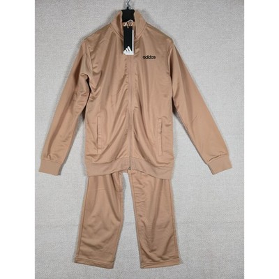 Adidas Mens Linear Tracksuit Warm Sandstone Tan Size Small NWT