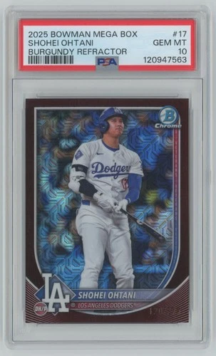2025 Bowman Chrome Mega Box BURGUNDY Refractor Shohei Ohtani /275 PSA 10 #17 C26