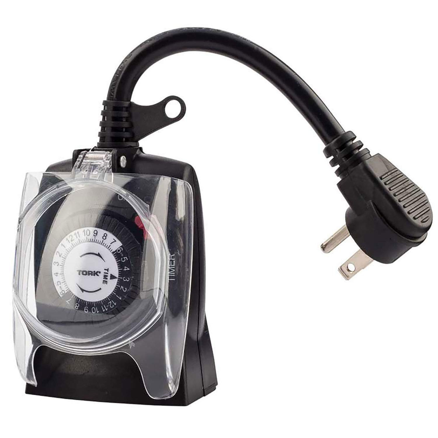 Dark Gray Outdoor Timer 24 Hour Programmable Appliance Control 125 Volt