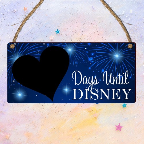 Disney Countdown Plaque - Chalkboard Days Until Disney Sign, Perfect Countdown - Picture 9 of 13