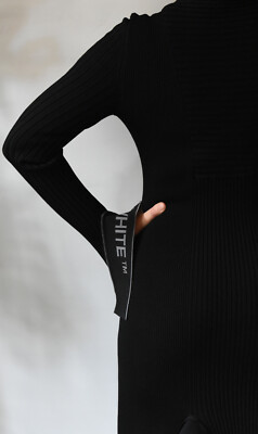 Off-White Long Sleeve Asymmetric Knitted  Dress RRP £3,007