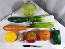 Pretend Play Food Lettuce, Green Pepper, Carrot, Orange, Tomato, Cucumber