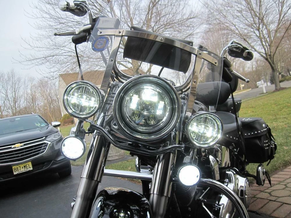 Luces Eagle 3 1/4" Harley delanteras LED señales de giro lente de humo ecualizador Road King Foto 3 de 4