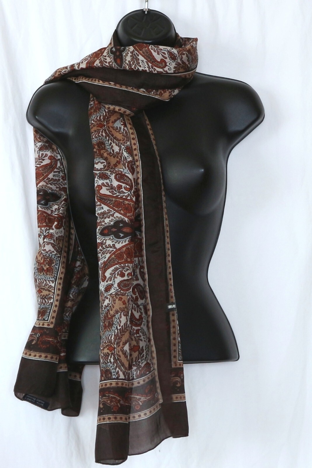 AMAZING SCARVES Black/Multi Rectangular Silk Scar… - image 5