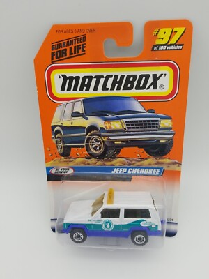 MATCHBOX # 97 WHITE JEEP CHEROKEE 36271  water works