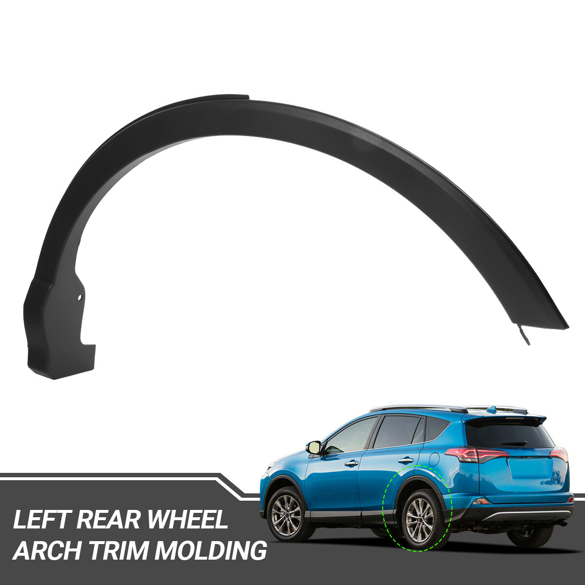 Fit For 2016 2017 2018 Toyota RAV4 Rear Wheel Flare Molding Trim Left Side