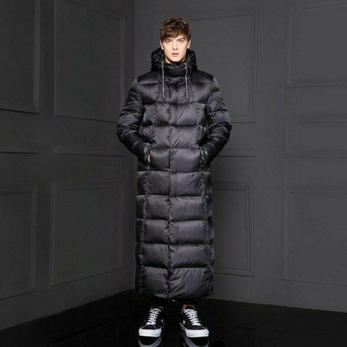 Men's Down jacket Extra Long Thicken Winter Overcoat Parka Luxury Hooded  Warm | eBay