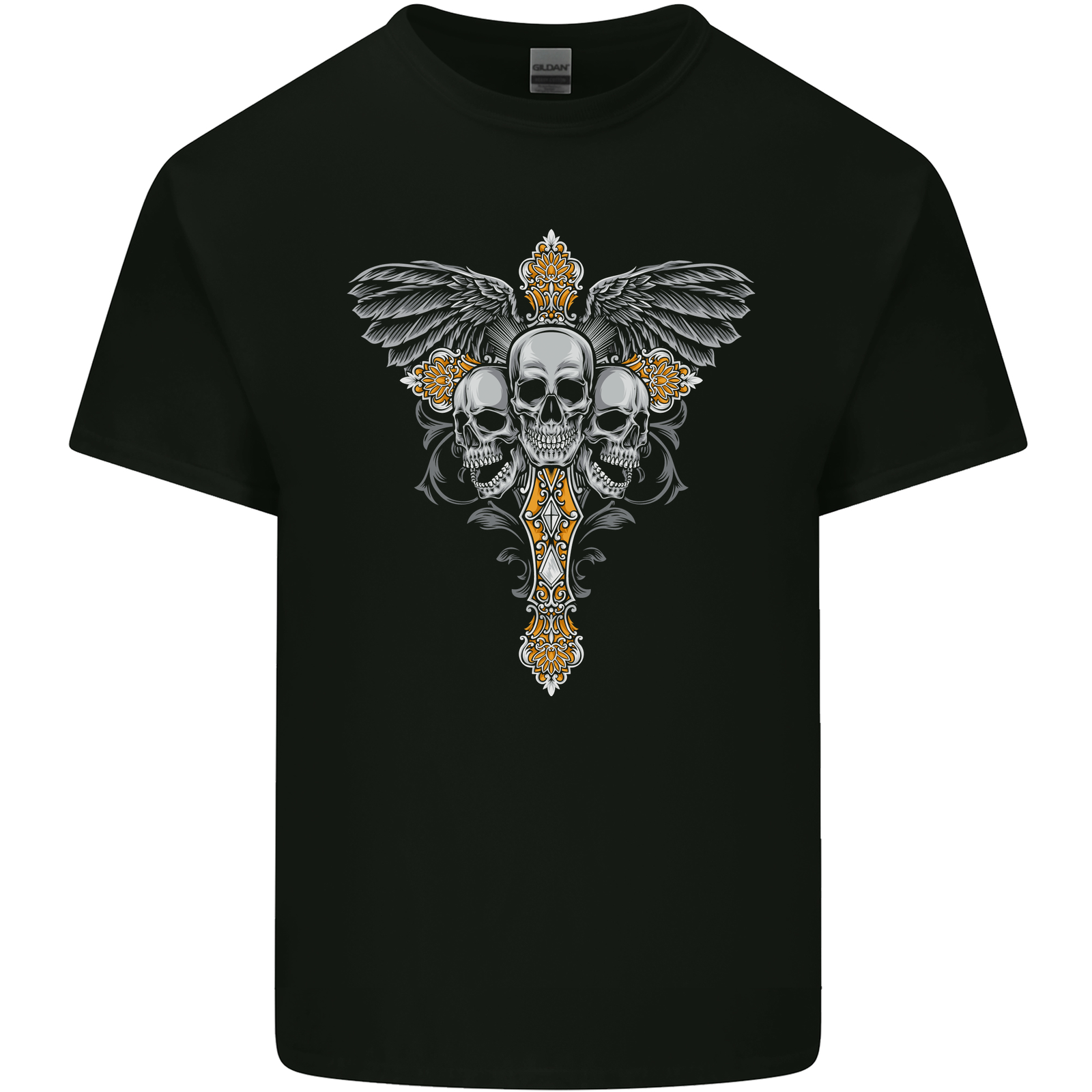 An Ornate Moth Skull Mens Cotton T-Shirt Tee Top