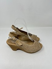 L'Artiste by Spring Step Beige Floral Laser Cut Out Slingback Heel Size EU 37