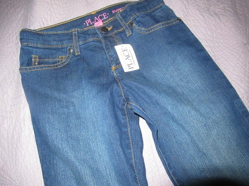 nwt PLace super skinny stretch denim jeans girls 8 free ship USA - Picture 2 of 2