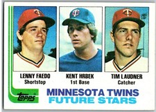 #766 Kent Hrbek RC 1982 Topps Minnesota Twins Future Stars Faedo Laudner