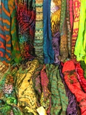 Signed Carter Silk Shibori Multi-Colored Scarf Collection by Choice