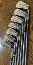 MacGregor Jack Nicklaus 346 Registered iron set 3-9, steel shafts, leather grips