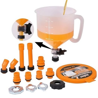 HORUSDY No-Spill Coolant Funnel Kit with Valve Switch Radiator Bleeder Funnel