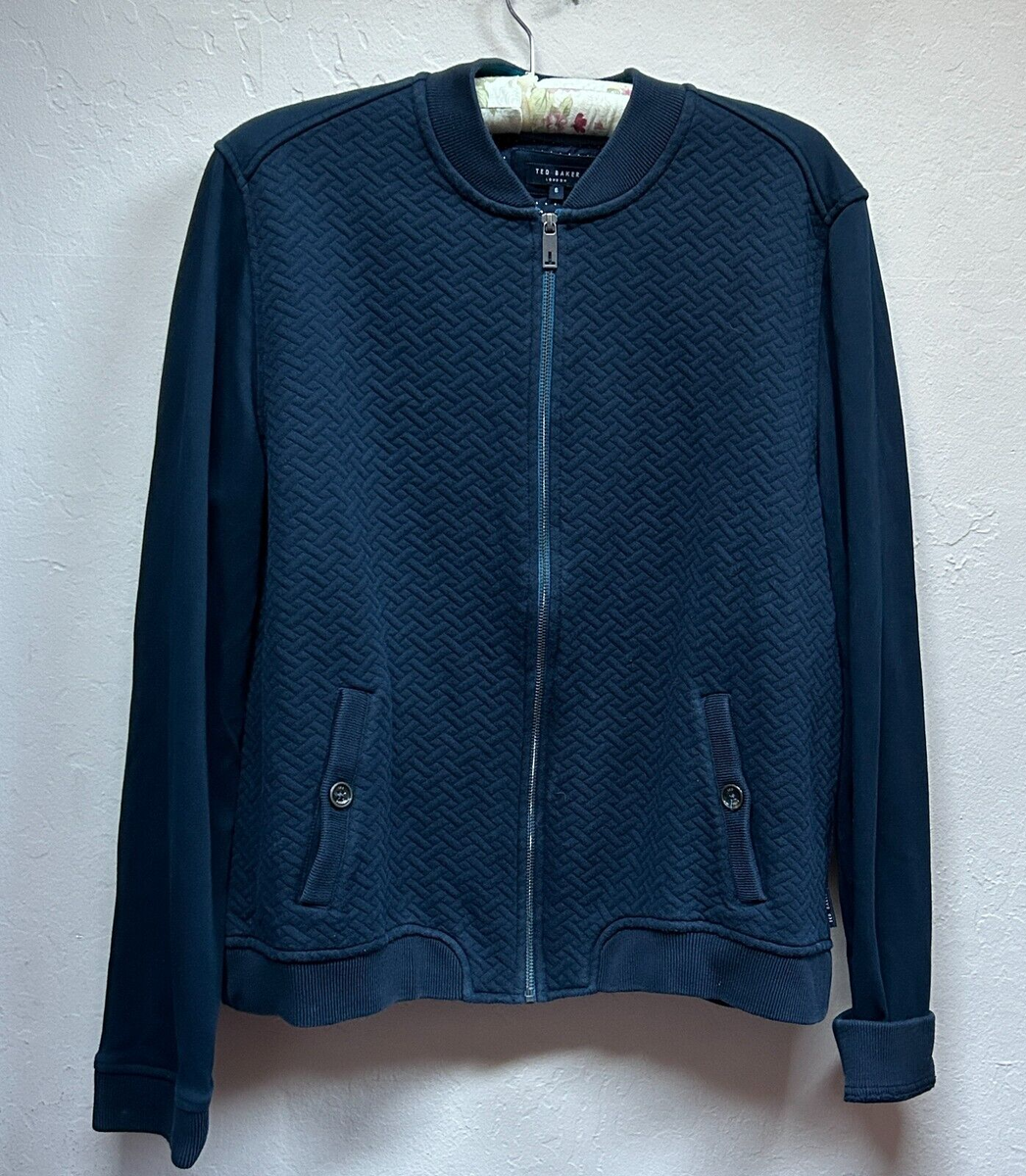 Ted Baker London Mens Full-Zip Bomber Jacket Size 6 Textured Ted Baker London Mens Full-Zip Bomber Jacket Size 6 Textured
